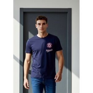 Pro Standard Washington Nationals MLB T Shirt Mens M Navy Embroidered Patch NWT